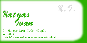 matyas ivan business card